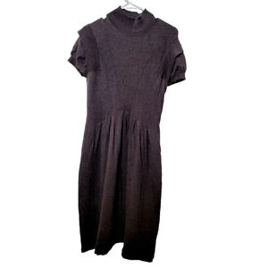 Antonio Melani Dress M Wool Blend Brown Pleated Stretch Business Casual Capsule